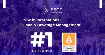 ESCP ranks 1st in France in Eduniversal Ranking of the Best MSc in Food and Beverage Management